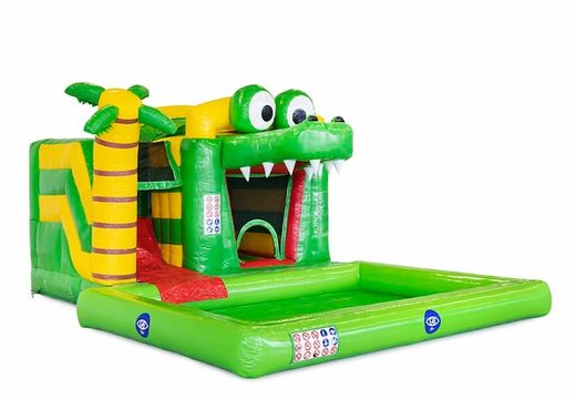 Achetez un petit château gonflable gonflable sur le thème du crocodile avec une piscine pour enfants chez JB Gonflables France. Commandez des châteaux gonflables en ligne chez JB Gonflables France