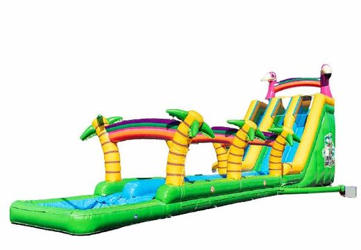 Commandez Drop & Slide Jungle château gonflable avec double toboggan pour les enfants. Acheter des châteaux gonflables en ligne chez JB Gonflables France
