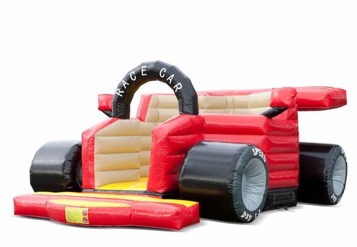 Achetez un château gonflable de voiture F1 unique pour les enfants. Disponible chez JB Gonflables France en ligne