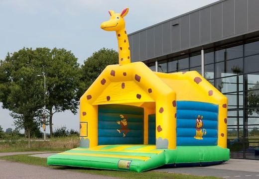 Super château gonflable avec toit sur le thème de la girafe pour les enfants. Achetez des châteaux gonflables en ligne chez JB Gonflables France