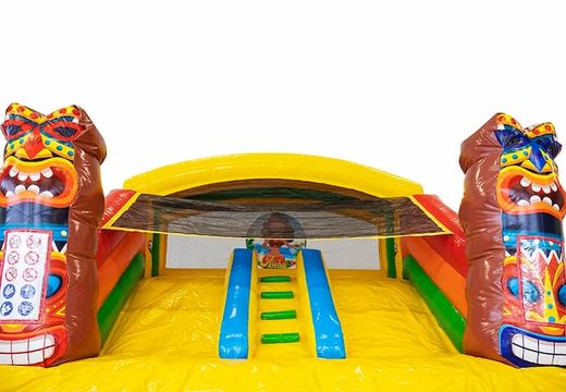 Achat château gonflable multifonctionnel gonflable avec piscine sur le thème Hawaï tropical pour les enfants. Commandez des châteaux gonflables chez JB Gonflables France