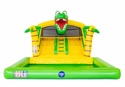 Commandez le château gonflable crocodile Splashy slide avec baignoire connectable chez JB Gonflables France. Achetez des châteaux gonflables en ligne chez JB Gonflables France