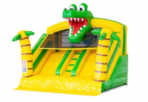 Achetez château gonflable splashy slide crocodile avec baignoire connectable chez JB Gonflables France. Commandez des châteaux gonflables en ligne chez JB Gonflables France
