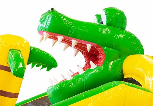 Commandez une château gonflable sur le thème du crocodile avec ou sans baignoire pour les enfants. Achetez des châteaux gonflables en ligne chez JB Gonflables France
