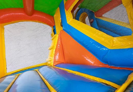 Opblaasbaar Jumpy Happy Splash springkussen met waterbad kopen in thema tropisch Hawai voor kinderen bij JB Inflatables