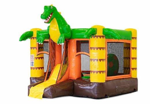 Mini château gonflable multijoueur sur le thème des dinosaures disponible à l'achat pour les enfants. Commandez des petit château gonflable avec toboggan en ligne chez JB Gonflables France