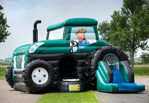 Bestel opblaasbaar maxi multifun groen luchtkussen in thema tractor voor kinderen bij JB Inflatables Nederland. Koop luchtkussens online bij JB Inflatables Nederland