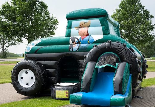 Maxi multifun groen tractor springkussen voor kids kopen bij JB Inflatables Nederland. Bestel springkussens online bij JB Inflatables Nederland