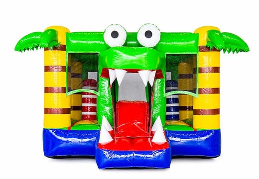 Achat petit château gonflable avec toboggan pour enfants à thème crocodile. Commandez des mini château gonflable en ligne chez JB Gonflables France