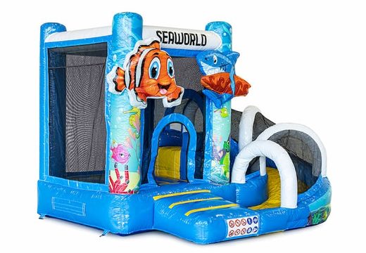 Achetez un petit château gonflable multijoueur d'intérieur dans le thème Seaworld Nemo avec toboggan pour enfants. Commandez des mini château gonflable en ligne chez JB Gonflables France