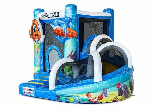 Commandez un mini château gonflable avec toboggan seaworld pour enfants. Achetez des petit château gonflable avec toboggan en ligne chez JB Gonflables France
