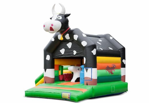 Achetez un château gonflable d'intérieur multiplay multifun gonflable avec toboggan sur le thème de la vache pour les enfants. Commandez des châteaux gonflables en ligne chez JB Gonflables France