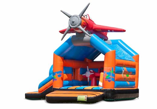 Achetez un château gonflable d'intérieur multiplay multifun avec toboggan à thème avion pour enfants. Commandez des châteaux gonflables en ligne chez JB Gonflables France