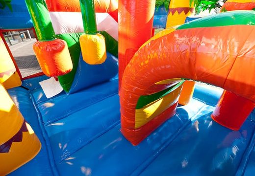 Châteaux gonflables multiplay à thème plage avec toboggan pour enfants. Achetez des toboggan châteaux gonflables en ligne chez JB Gonflables France