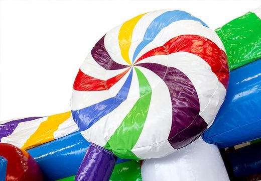Achetez un mini château gonflable multijoueur sur le thème des bonbons pour les enfants. Commandez des mini multiplay en ligne chez JB Gonflables France