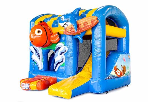 Achetez un petit château gonflable d'intérieur dans le thème Seaworld Nemo avec toboggan pour enfants. Commandez des mini multiplay en ligne chez JB Gonflables France