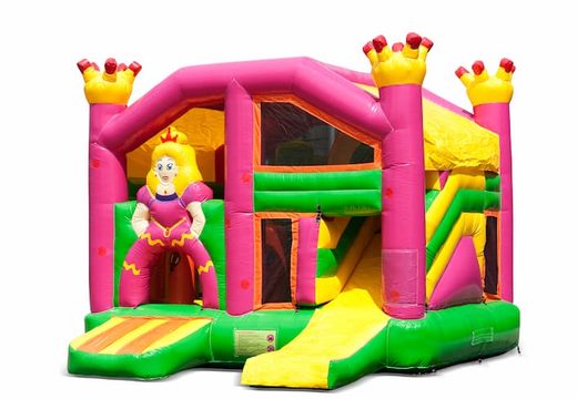 Achetez un châteaux gonflables multiplay ouvert avec toboggan à thème princesse pour enfants. Commandez des toboggan châteaux gonflables en ligne chez JB Gonflables France