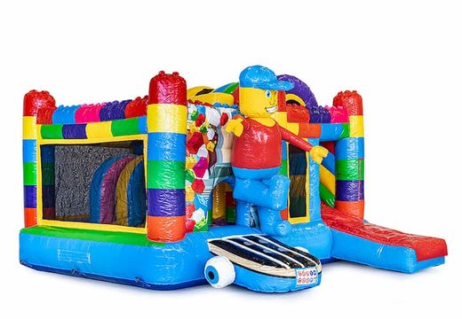 Commandez un châteaux gonflables multiplay lego de taille moyenne avec toboggan pour enfants. Achetez des toboggan châteaux gonflables en ligne chez JB Gonflables France