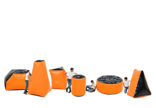 Achetez un lot de 6 obstacles de combat orange gonflables pour petits et grands. Commandez des ensembles d'obstacles de combat gonflables maintenant en ligne chez JB Gonflables France