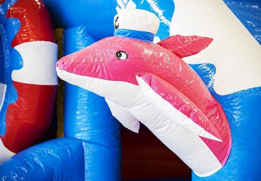 Transat gonflable sur le thème des dauphins en bleu à vendre pour les enfants