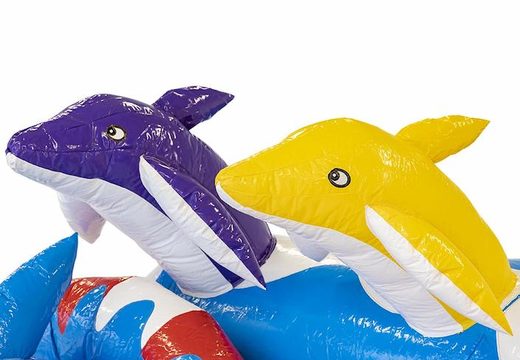 Commandez un transat gonflable gonflable sur le thème des dauphins en bleu pour les enfants