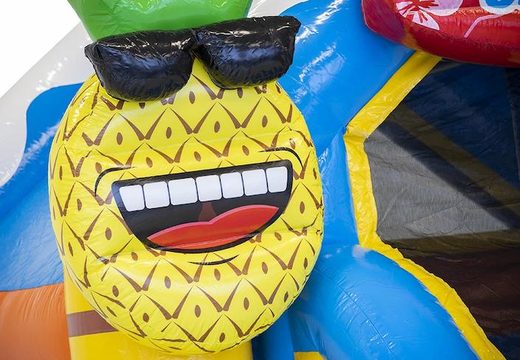 Commander château gonflable gonflable avec toboggan thème caraïbes avec planche de surf pour enfant
