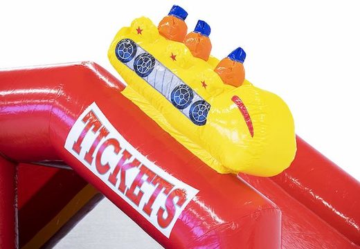 Commandez un château gonflable gonflable toboggan sur le thème des montagnes russes rouge pour les enfants