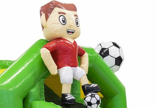 Commandez le videur gonflable sur le thème du football Slide Combo en vert pour les enfants