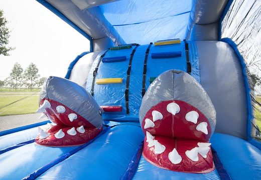 Achetez un petit parcours d'obstacles gonflable de requin de 8 m pour les enfants. Commandez des parcours d'obstacles gonflables maintenant en ligne chez JB Gonflables France