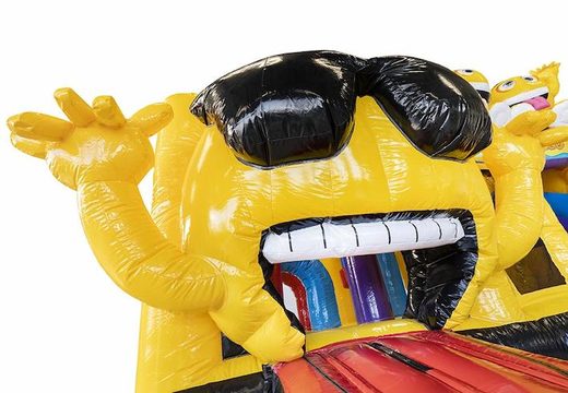 Acheter transat gonflable avec toboggan jaune avec emojis pour enfants