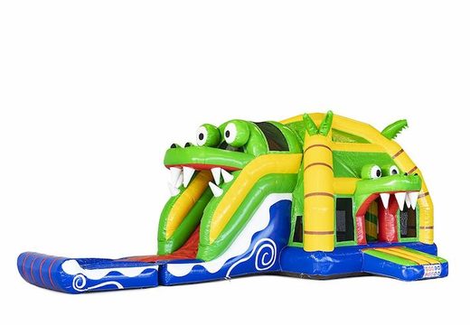 Commander grand château gonflable gonflable avec toboggan thème crocodile