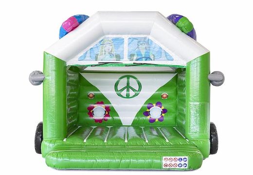 Château gonflable standard avec toit thème hippie vert à vendre pour enfant