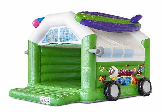 Acheter château gonflable standard avec toit thème hippie vert pour enfant
