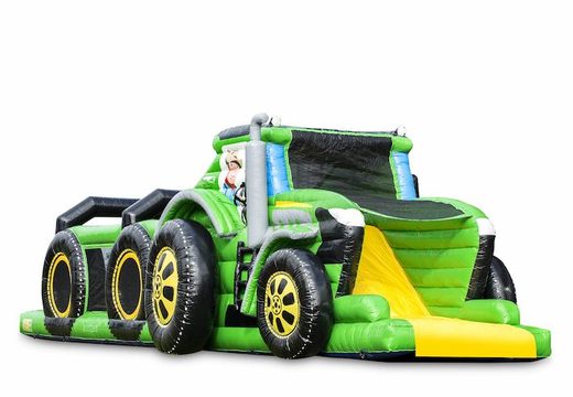 Commandez un parcours d'obstacles gonflable unique de 17 mètres de large sur le thème du tracteur pour les enfants. Achetez des parcours d'obstacles gonflables en ligne maintenant chez JB Gonflables France