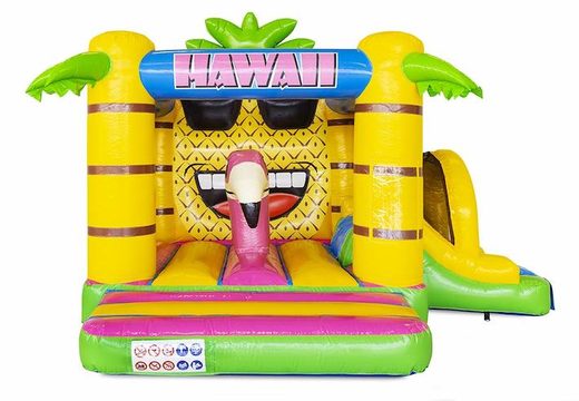 acheter château gonflable gonflable compact avec toboggan sur le thème hawaii avec de nombreuses couleurs