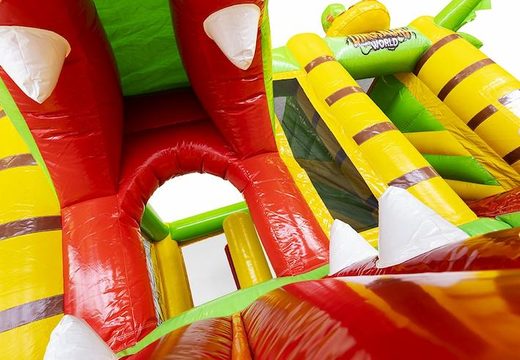 Achetez un coussin d'air gonflable compact avec toboggan dans un thème Dino pour les enfants
