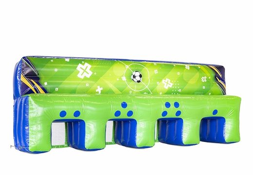 Acheter un mur gonflable de jeu de palets de football en vert avec du bleu pour les enfants