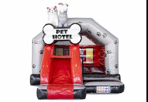 Acheter un combo de toboggans gonflables avec toboggan sur le thème de l'hôtel des animaux pour les enfants