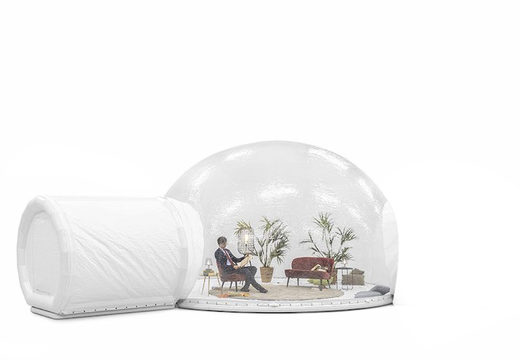 Dôme gonflable transparent 5m avec cabine fermée en vente chez JB gonflables