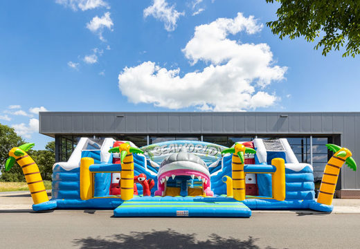 Commandez parc de jeux gonflable gonflable de 15 mètres sur le thème du monde marin pour les enfants