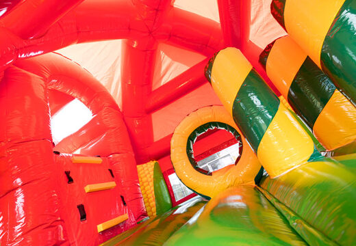 Acheter un château gonflable multijoueur super gonflable avec toboggan sur le thème de la ferme de tracteurs pour les enfants
