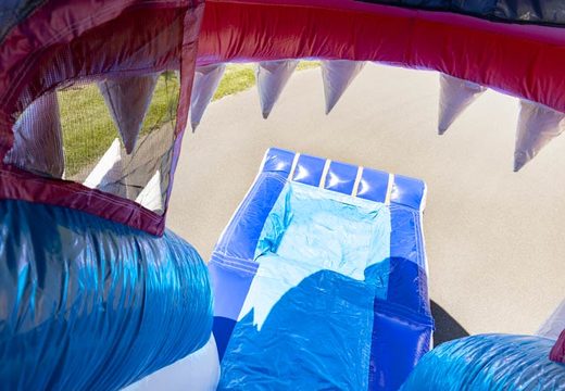 Château gonflable gonflable sur le thème de Seaworld avec toboggan avec grand requin à vendre pour les enfants