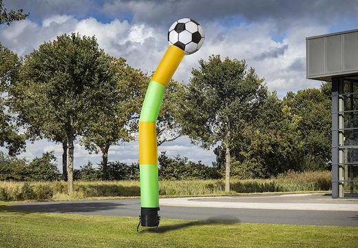 Achat l'airdancer de 6 m avec ballon 3d en jaune vert en ligne chez JB Gonflables France. Tous les skydancers standard sont livrés très rapidement