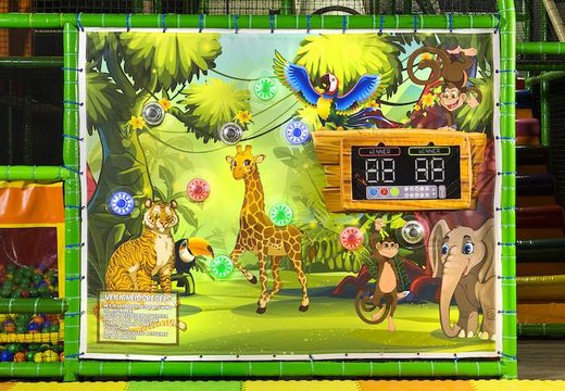 Mur de terrain de jeu avec spots interactifs et thème safari pour que les enfants jouent à des jeux à vendre