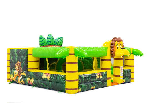 Commandez un parc gonflable coloré sur le thème Lion pour les enfants. Achetez des structures gonflables en ligne chez JB Gonflables France