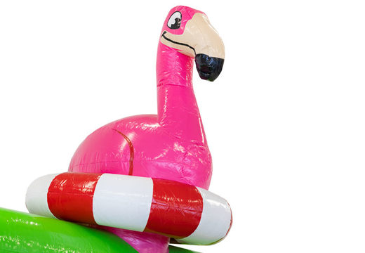 Achetez un château gonflable gonflable dans le thème Flamingo avec des imprimés qui correspondent au thème pour les enfants. Commandez des châteaux gonflables en ligne chez JB Gonflables France