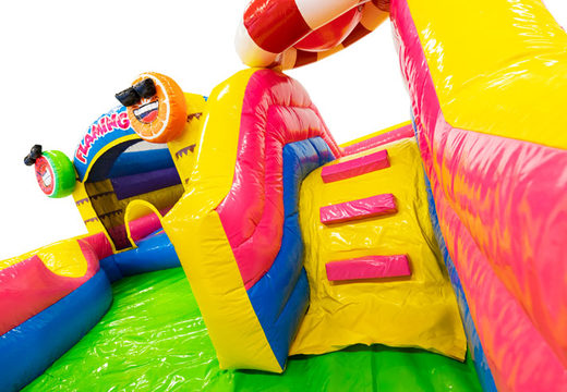 Château gonflable sur le thème des Flamingo pour les enfants. Achetez des structures gonflables en ligne chez JB Gonflables France