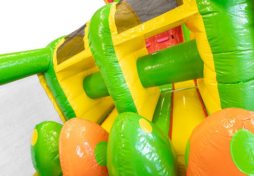 Parcours d'obstacles gonflable Dinosaure de 13 mètres de long pour les enfants. Commandez des parcours d'obstacles gonflables maintenant en ligne chez JB Gonflables France