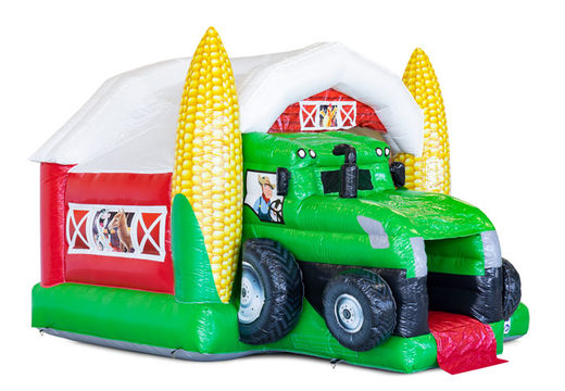 Château gonflable Slide Combo sur le thème du tracteur en vente chez JB Inflatables. Commandez des jeux gonflables chez JB Gonflables France