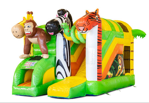 Achetez château gonflable gonflable couvert Mini Multiplay avec toboggan thème Jungle pour les enfants. Commandez maintenant des châteaux gonflables gonflables chez JB Gonflables France